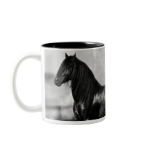 Proud Friesian black stallion horse Mug