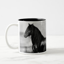 Proud Friesian black stallion horse Mug