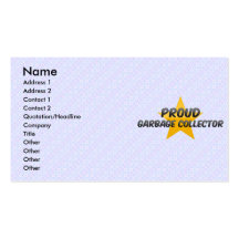 Proud Garbage Collector Business Card Template