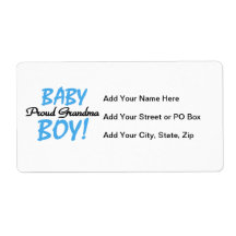 Proud Grandma Baby Boy Gifts Shipping Label