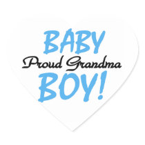 Proud Grandma Baby Boy Gifts Heart Sticker