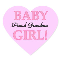 Proud Grandma Baby Girl Gifts Heart Sticker