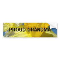PROUD GRANDMA bumper sticker Daffodil Flowers