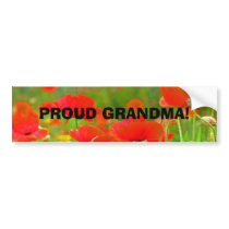 PROUD GRANDMA! bumper stickers Poppy Flowers