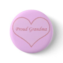 Proud Grandma Button, Pink