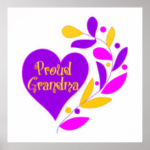 Proud Grandma Heart Print