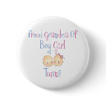 Proud Grandma of Boy Girl Twins Button
