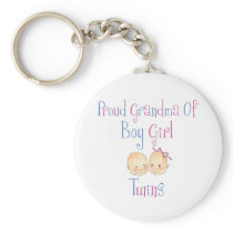 Proud Grandma of Boy Girl Twins Key Chains