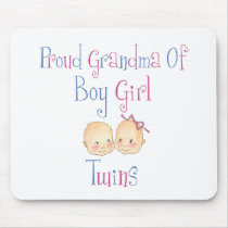 Proud Grandma of Boy Girl Twins Mouse Pad