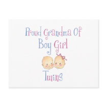 Proud Grandma of Boy Girl Twins Postcard