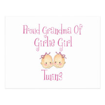 Proud Grandma of Girl Twins Postcard
