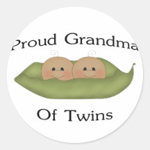Proud Grandma Of Twins Round Sticker