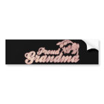 Proud Grandma Pink Flowers Bumper Sticker