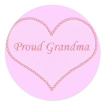 Proud Grandma Stickers, Pink