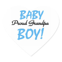 Proud Grandpa Baby Boy T-shirts and Gifts Heart Sticker