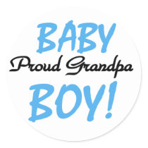 Proud Grandpa Baby Boy Tshirts and Gifts Round Sticker