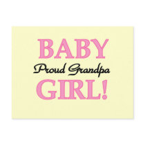 Proud Grandpa Baby Girl T-shirts and Gifts Postcards