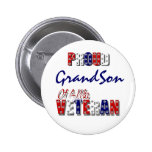 Proud grandson war veteran pinback button
