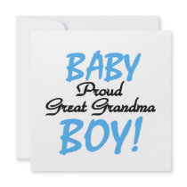 Proud Great Grandma Baby Boy Gifts Custom Invite