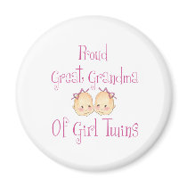 Proud Great Grandma Of Girl Twins Fridge Magnet