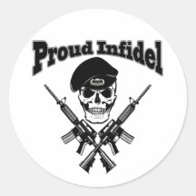 Proud Infidel (Skull) Stickers