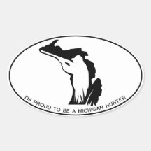 Proud Michigan Hunter - oval sticker (sheet of 4)