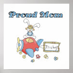Proud Mom Airplane It's a Boy Gifts Print