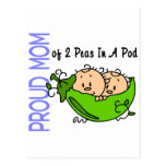 Proud Mom Of 2 Peas In A Pod (Boys) Postcard