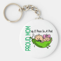 Proud Mom Of 2 Peas In A Pod VERSION 3 Keychains