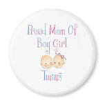 Proud Mom Of Boy Girl Twins Refrigerator Magnet