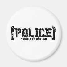 Proud Mom - POLICE Tattered Fridge Magnets