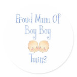Proud Mum of Boy Twins Stickers