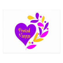 Proud Nanna Heart Postcard