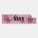 Proud Navy Wife Rose Flowers Bumper Stickers