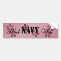 Proud Navy Wife Rose Flowers Bumper Stickers