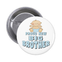 Proud New Big Brother Boy Pinback Button