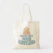 Proud New Big Brother Girl Tote Bags