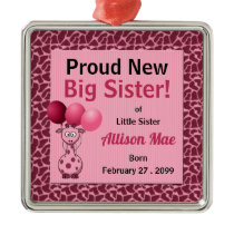 Proud New Big Sister Personalized Ornament