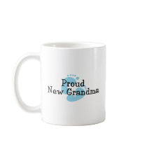 Proud New Grandma Baby Boy Footprints Coffee Mug