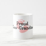 Proud New Grandma Baby Girl Footprints Coffee Mug