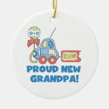 Proud New Grandpa Car It's a Boy Gifts Ornament
