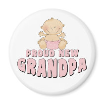 PROUD NEW Grandpa Girl Refrigerator Magnets