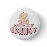 PROUD NEW Granny T-Shirt Pinback Buttons