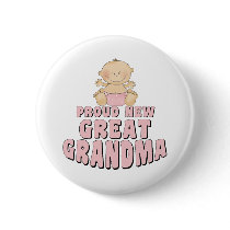 PROUD NEW Great Grandma T-Shirt Buttons
