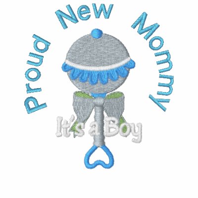 Proud New Mommy Embroidered Polo Shirt