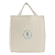 Proud New Mommy Of A Baby Boy Embroidered Bag