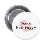 Proud New Poppy Baby Girl Footprints Buttons