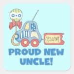 Proud New Uncle Car It's a Boy Gifts Square Stickers