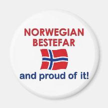 Proud Norwegian Bestefar (grandfather) Fridge Magnet