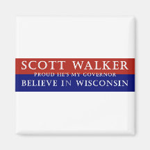 Proud of Scott Walker Fridge Magnets